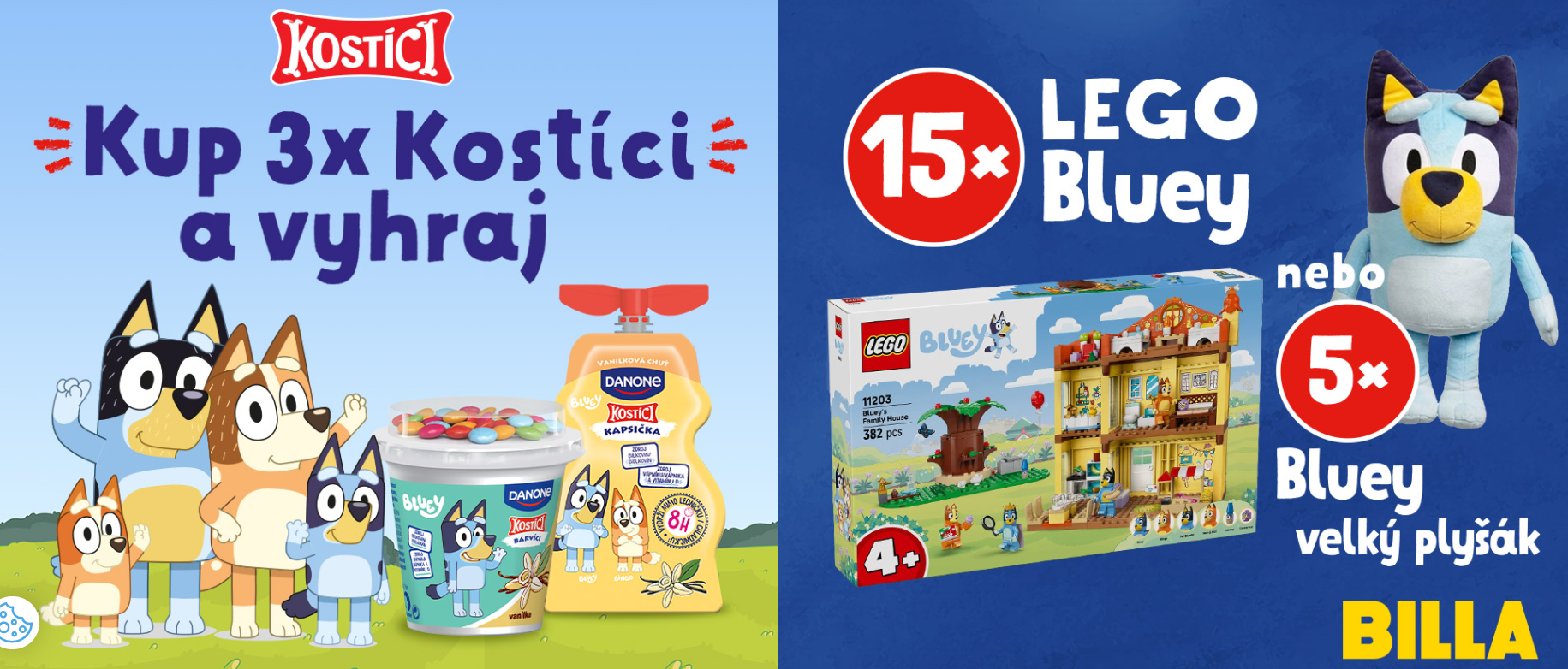 Danone soutěže | Užij si zábavu a vyhraj 15x LEGO Bluey nebo 5x plyšáka!