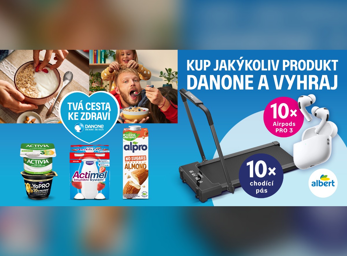 Danone soutěže | Vyhraj 10x chodící pás nebo 10x AirPods PRO 3!