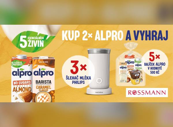Danone soutěže | Vyhraj šlehač mléka Philips nebo balíček Alpro!