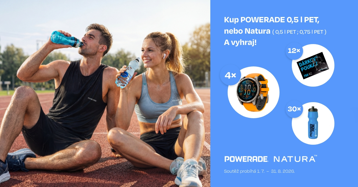Hraj o hodinky Garmin a další výhry s Powerade a Naturou