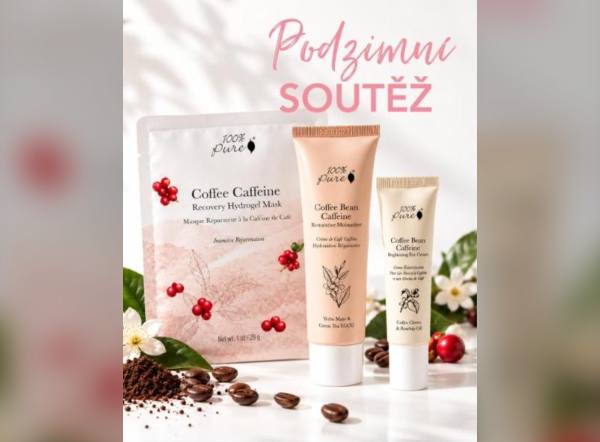 SOUTĚŽ 100% Pure: vyhrajte sadu pleťové péče s kofeinem (3 výherci)