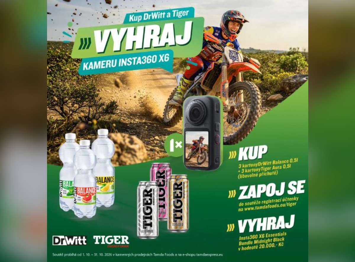 SOUTĚŽ DrWitt a Tiger: vyhrajte kameru Insta360 X6 (1 výherce)