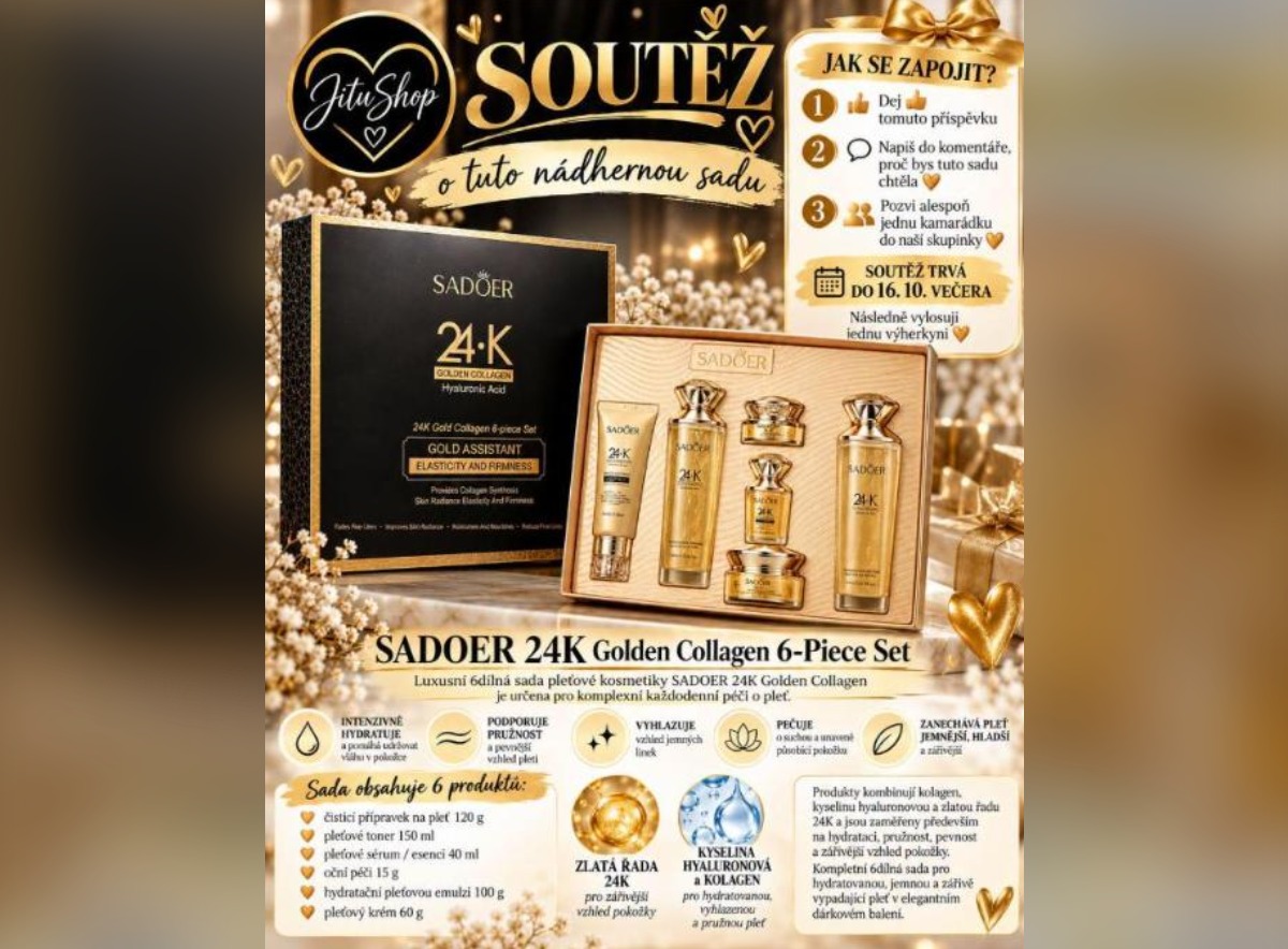 SOUTĚŽ JituShop: vyhrajte kosmetickou sadu SADOER 24K Golden Collagen (1 výherce)