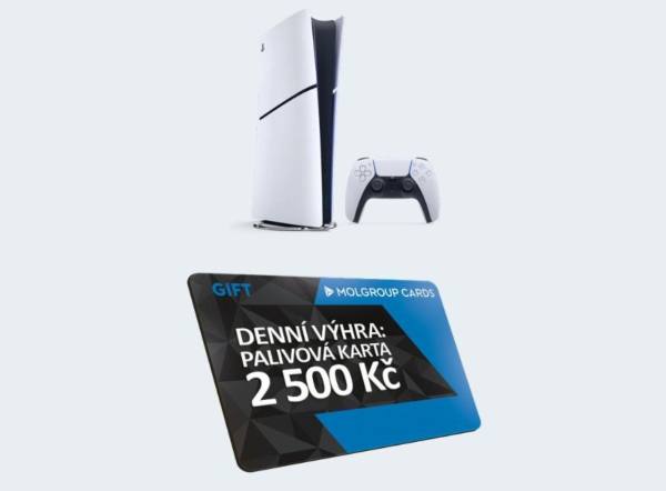 SOUTĚŽ MOL: vyhrajte PlayStation 5 Slim každý týden nebo palivovou kartu 2 500 Kč denně