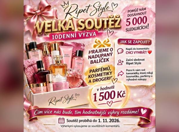 SOUTĚŽ Ripet style: vyhrajte balíček parfémů, kosmetiky a drogerie v hodnotě 1 500 Kč (1 výherkyně)