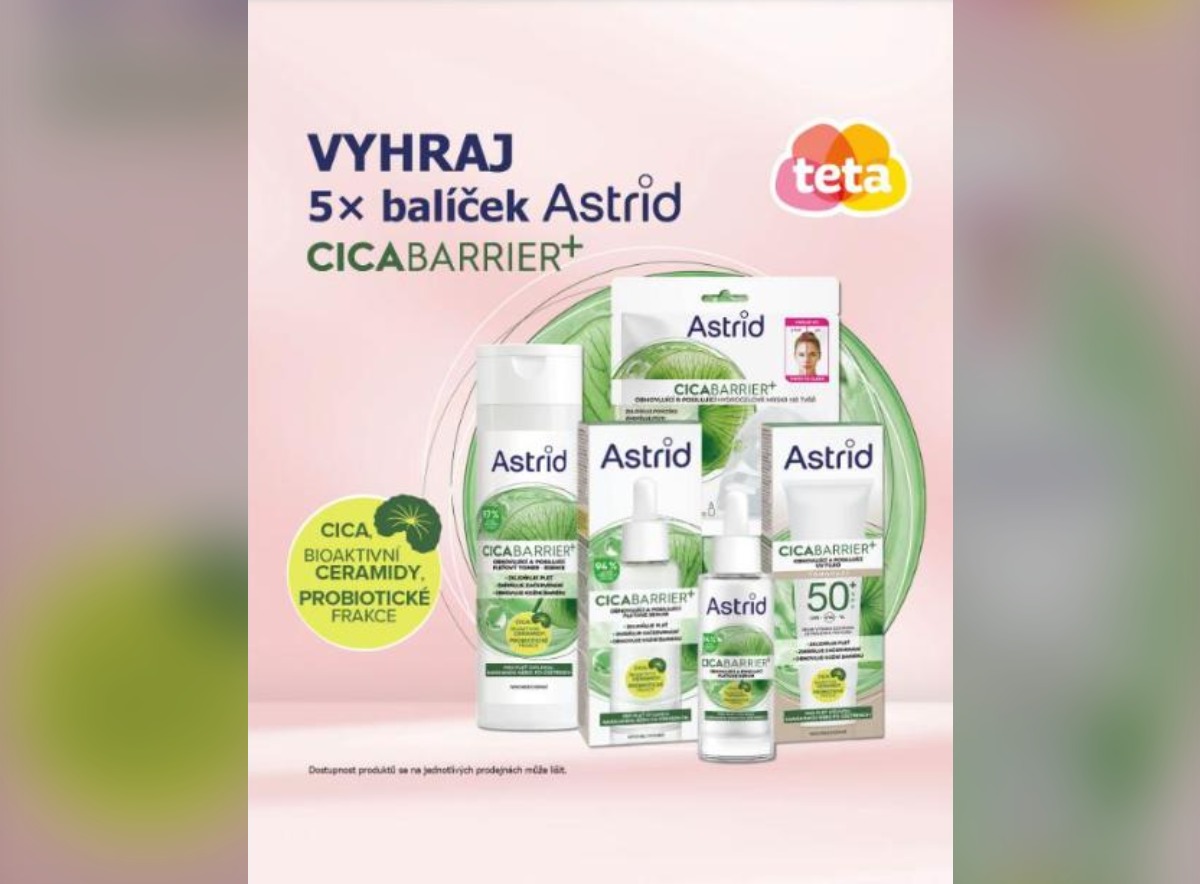 SOUTĚŽ Teta drogerie: vyhrajte balíček Astrid CICA Barrier (5 výherců)