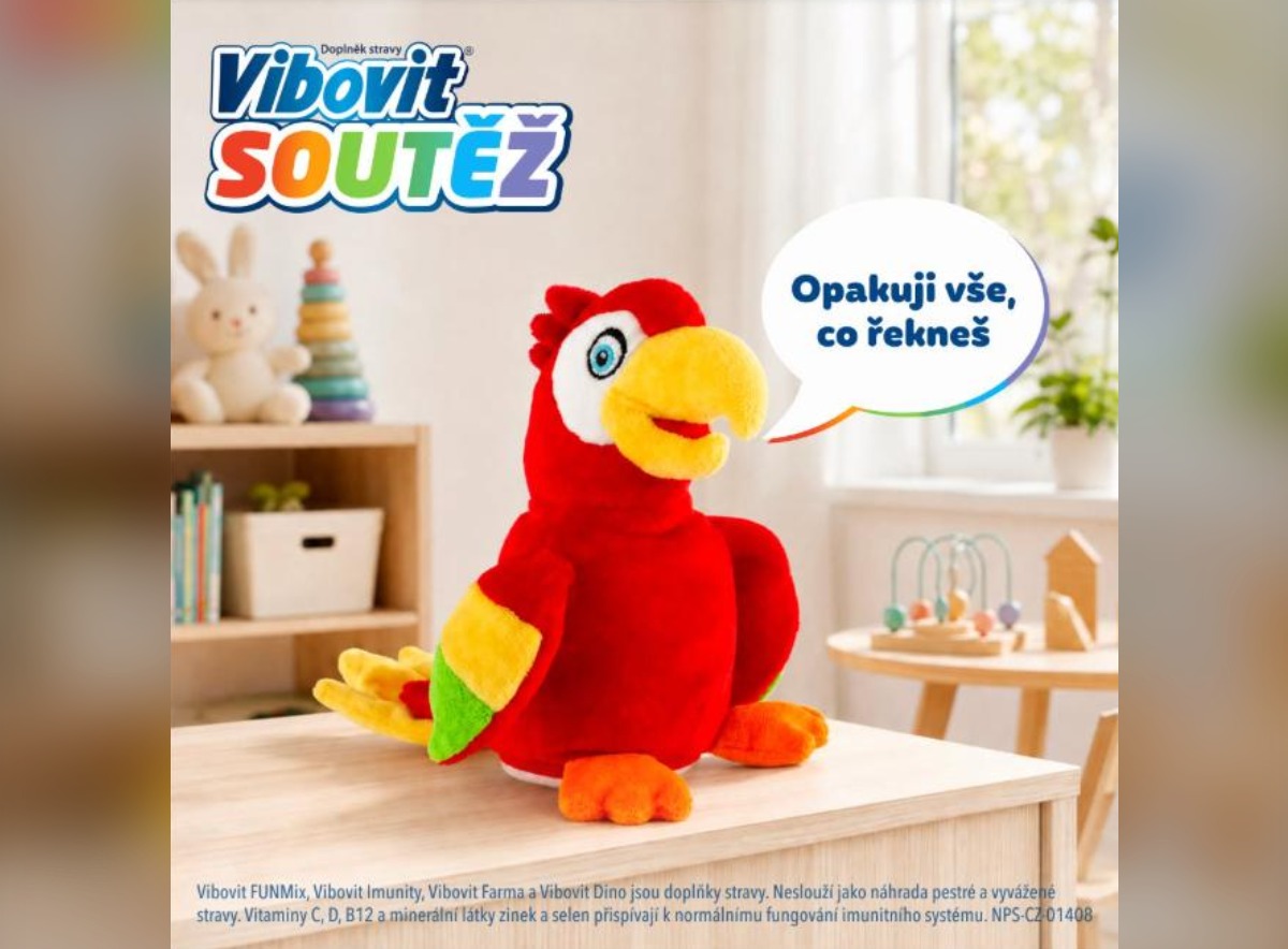 SOUTĚŽ Vibovit: vyhrajte plyšového papouška, který opakuje vše, co řeknete