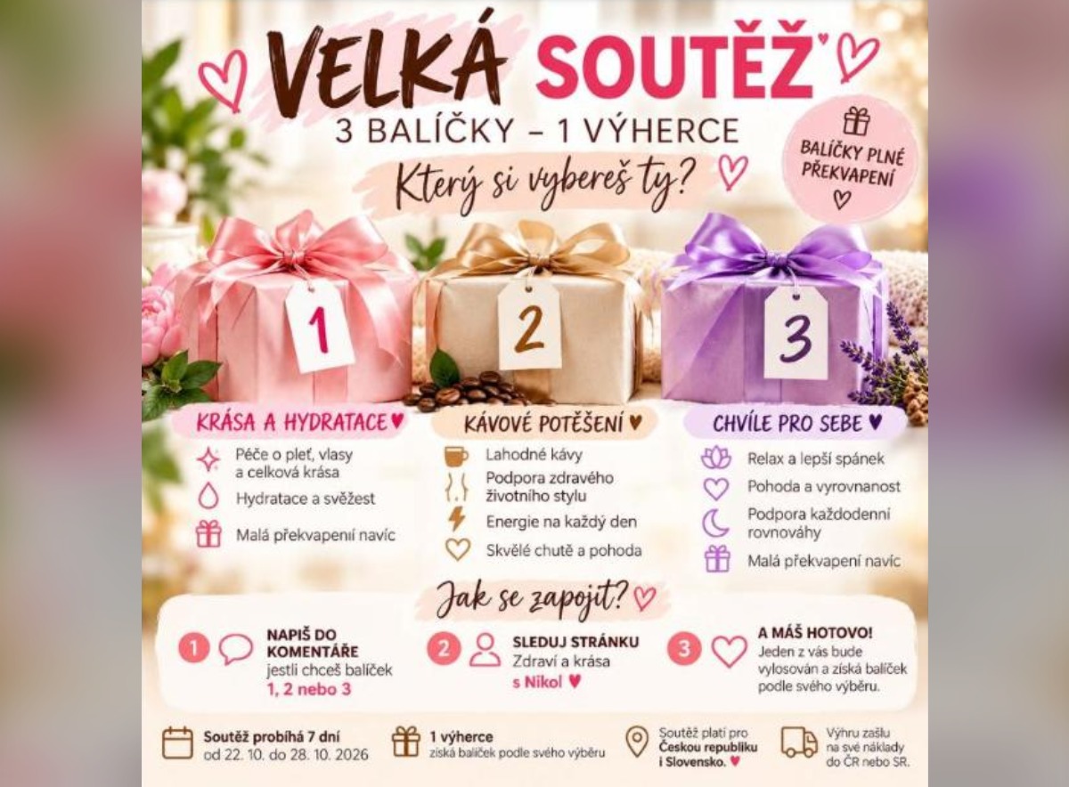SOUTĚŽ Zdraví a krása s Nikol: vyhrajte balíček dle výběru (1 výherce)