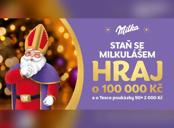 Užij si Vánoce s Milkou! Zapoj se do soutěže o 100 000 Kč, hledej výherní kupony a pošli vzkaz od Milkuláše.
